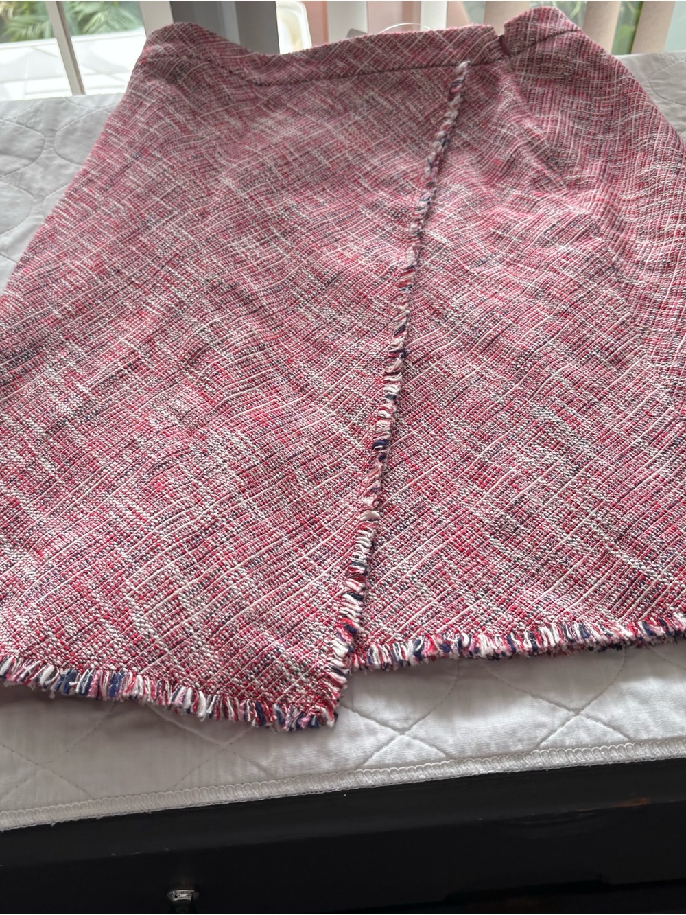 NWT Pink Tweed Fringe Skirt